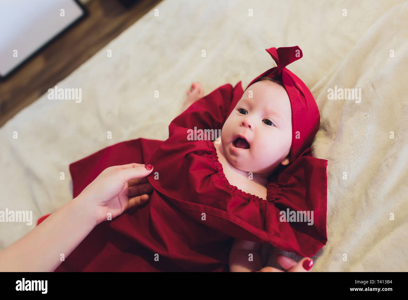 portrait of a cute 6 months baby girl Stock Photo - Alamy