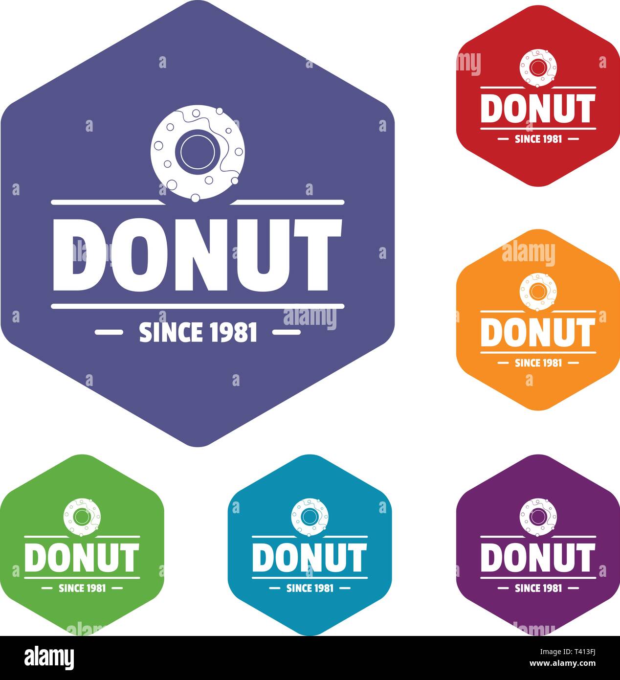 Donut icons vector hexahedron Stock Vector
