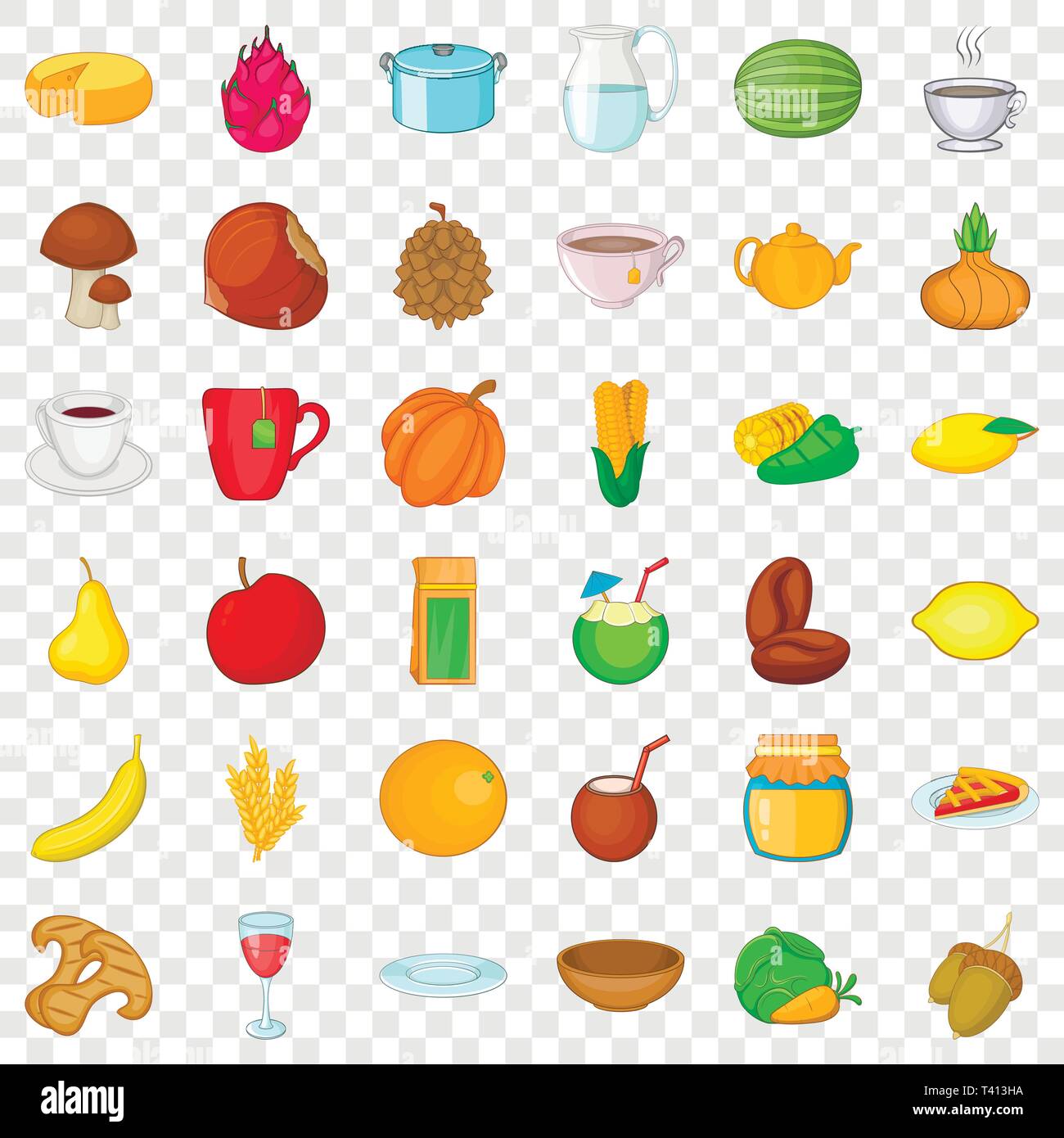 Vegetarian sale icons set, cartoon style Stock Vector Image & Art - Alamy