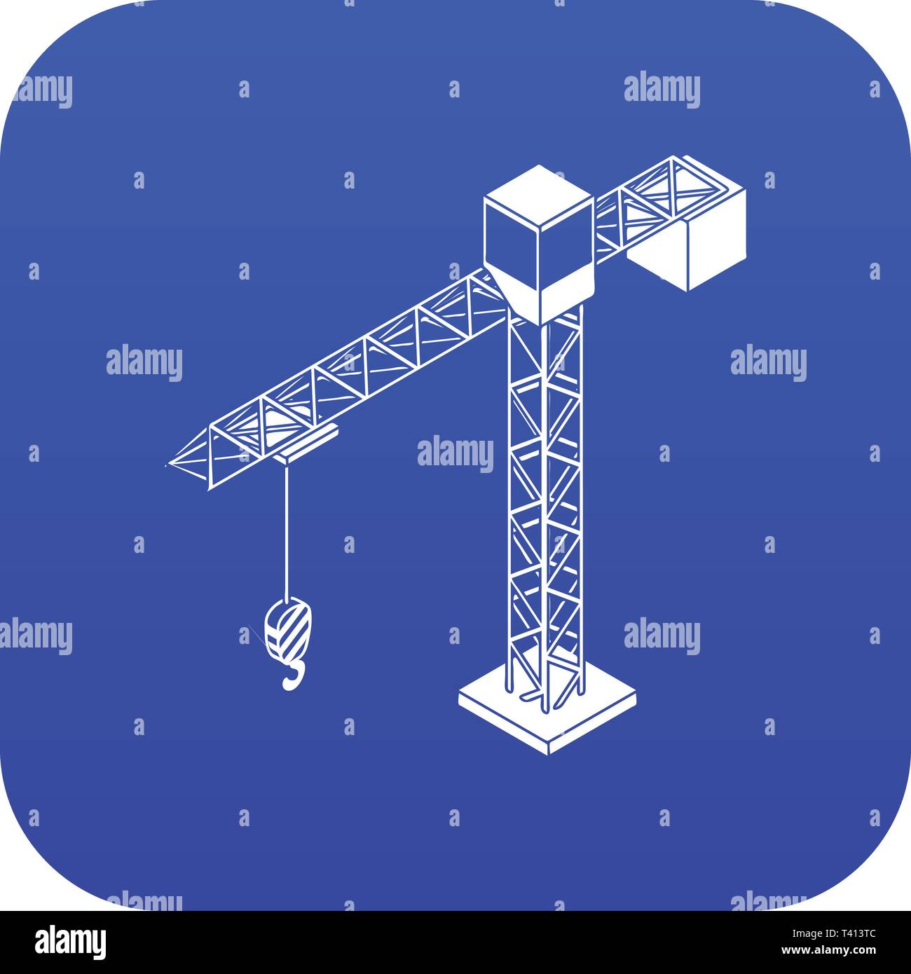 Tower crane icon blue vector Stock Vector Image & Art - Alamy