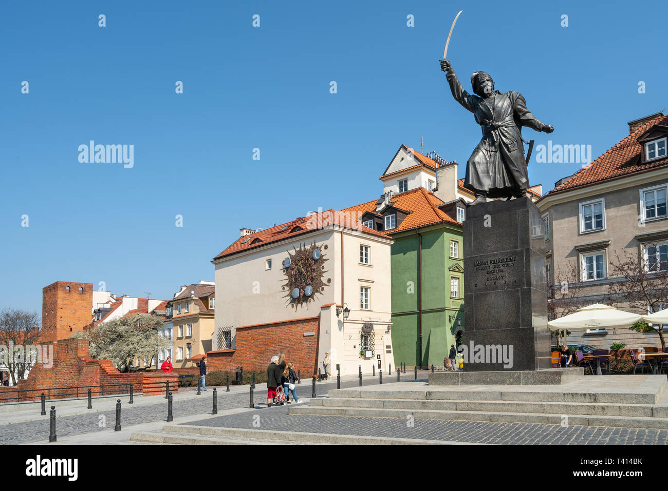 Warsaw, Poland. April, 2019. A view of Sigismund's Clock on the wall