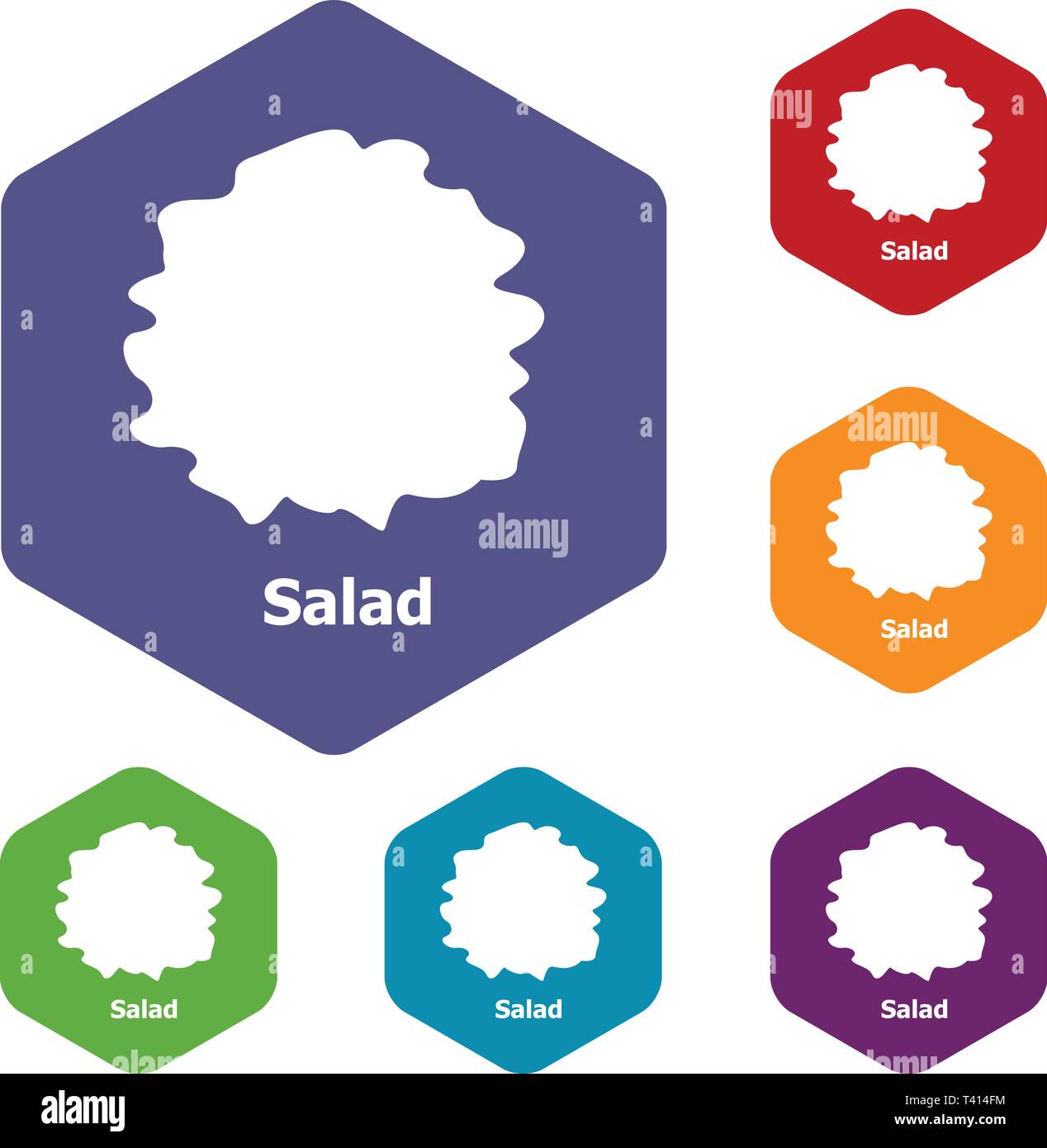 Salad icons vector hexahedron Stock Vector