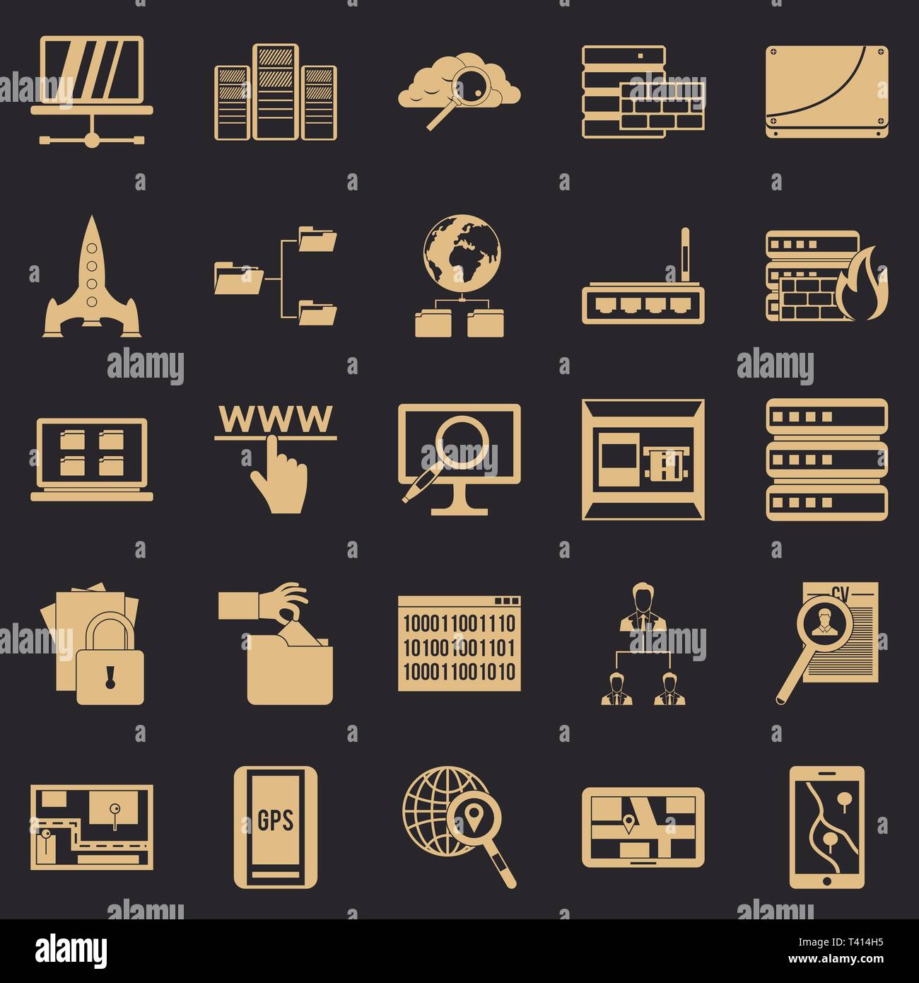 Internet protocol icons set, simple style Stock Vector Image & Art - Alamy