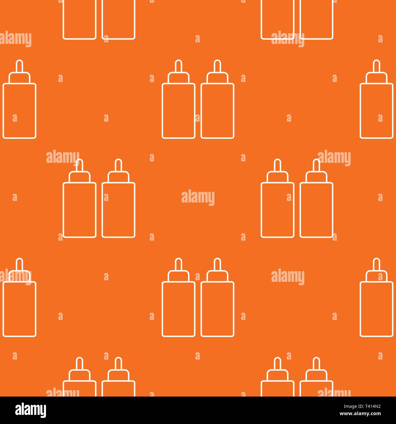 Ketchup mustard squeeze bottle pattern vector orange Stock Vector