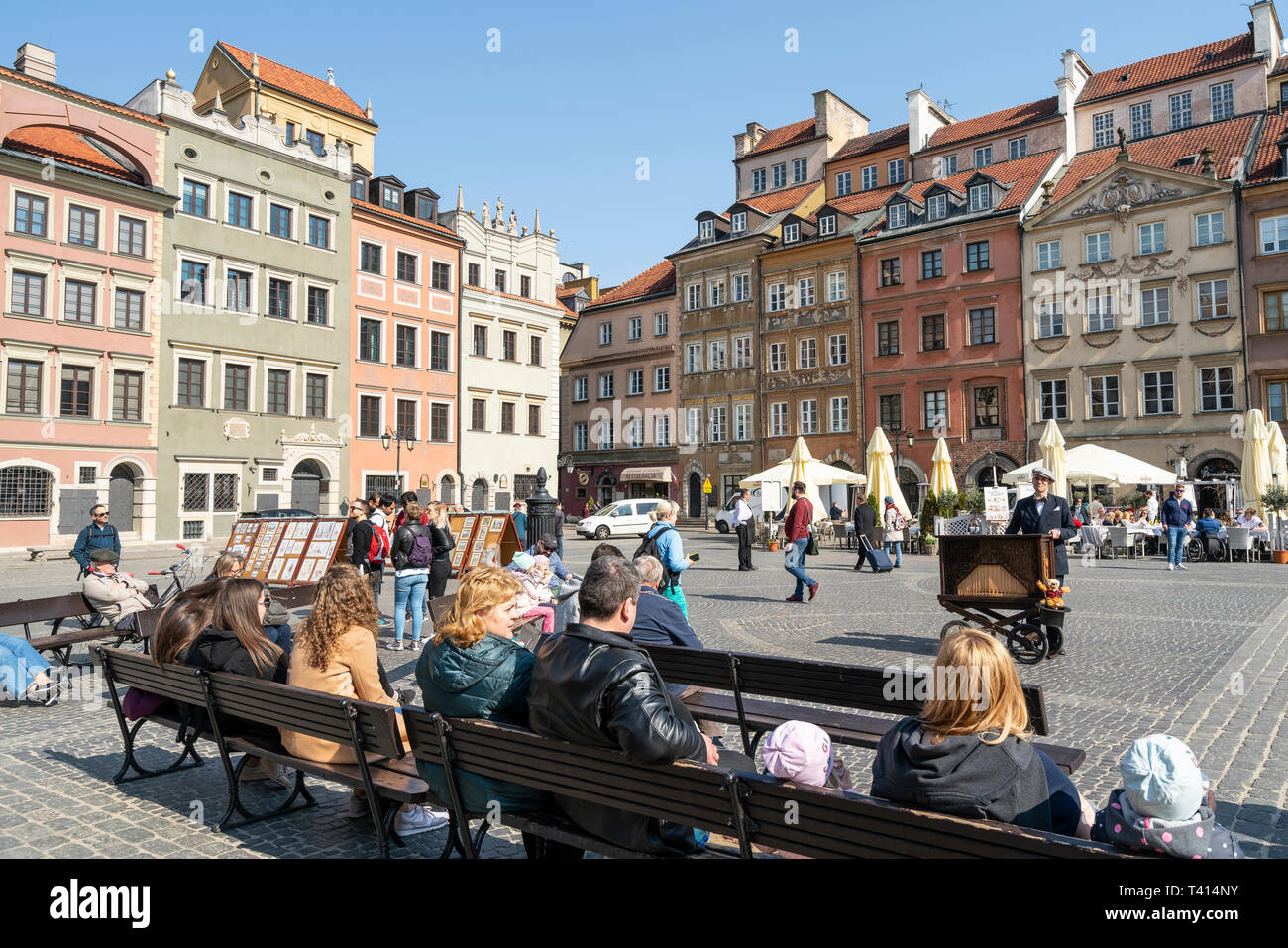 Warsaw, Poland. April, 2019.   A view of Rynek Starego square. Stock Photo