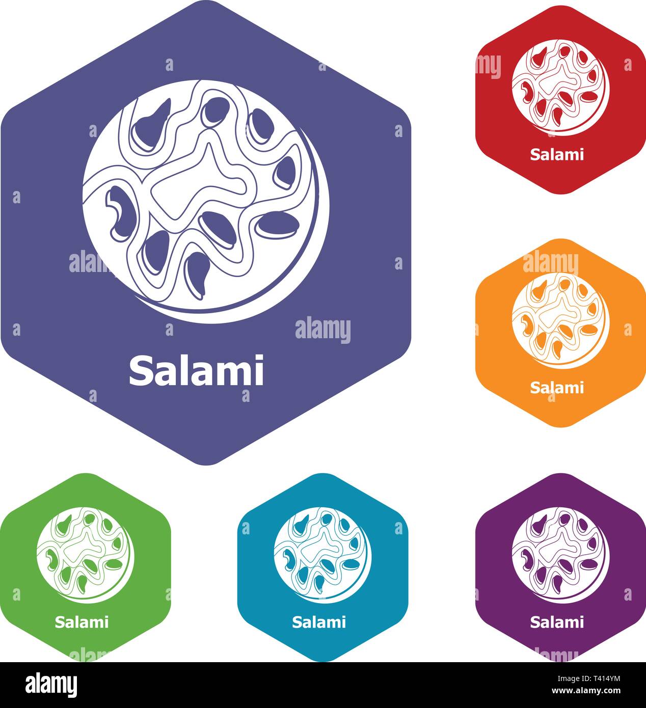 Salami icons vector hexahedron Stock Vector