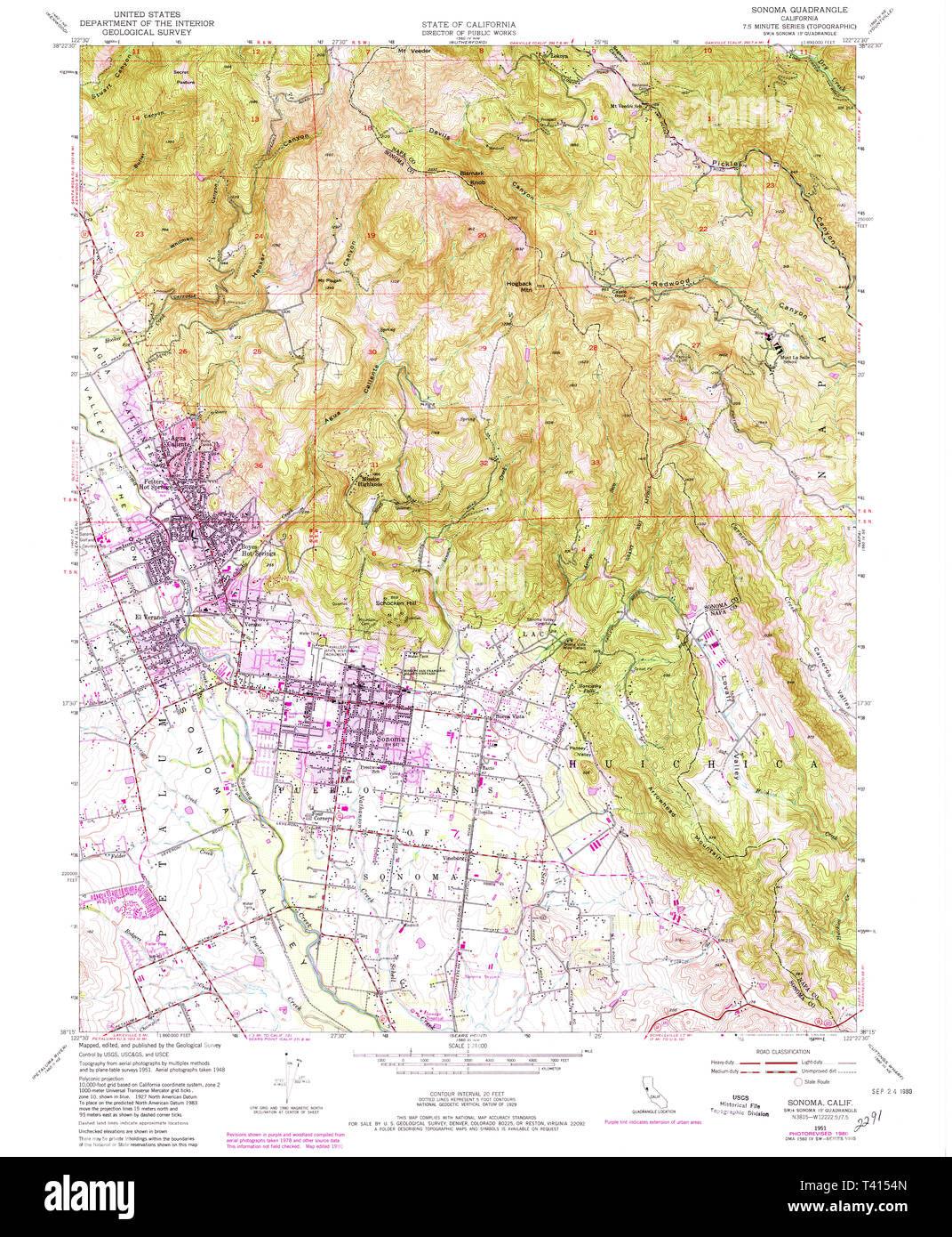 Map of sonoma, california hi-res stock photography and images - Alamy