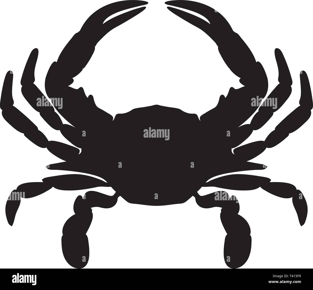 Crab Silhouette Isolated Vector Illustration Stock Vector