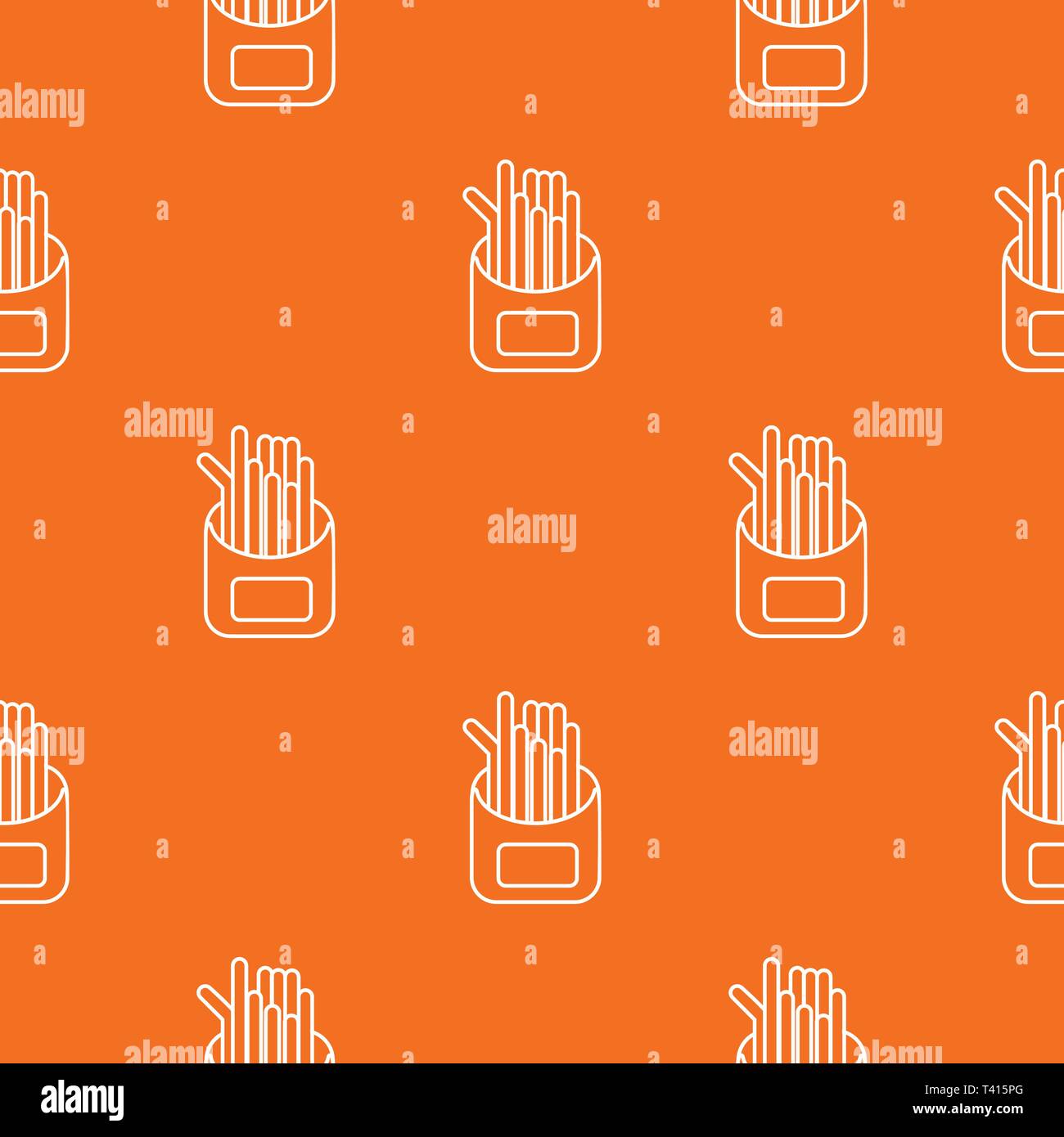 French fries pattern vector orange Stock Vector