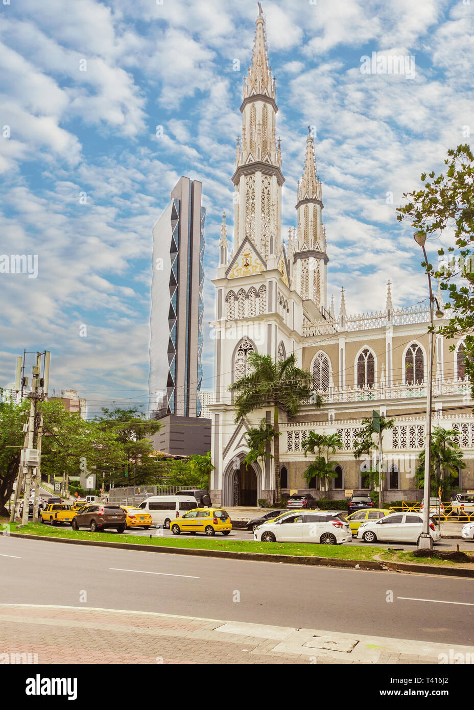 The church 'Iglesia del Carmen' in Panama City Stock Photo