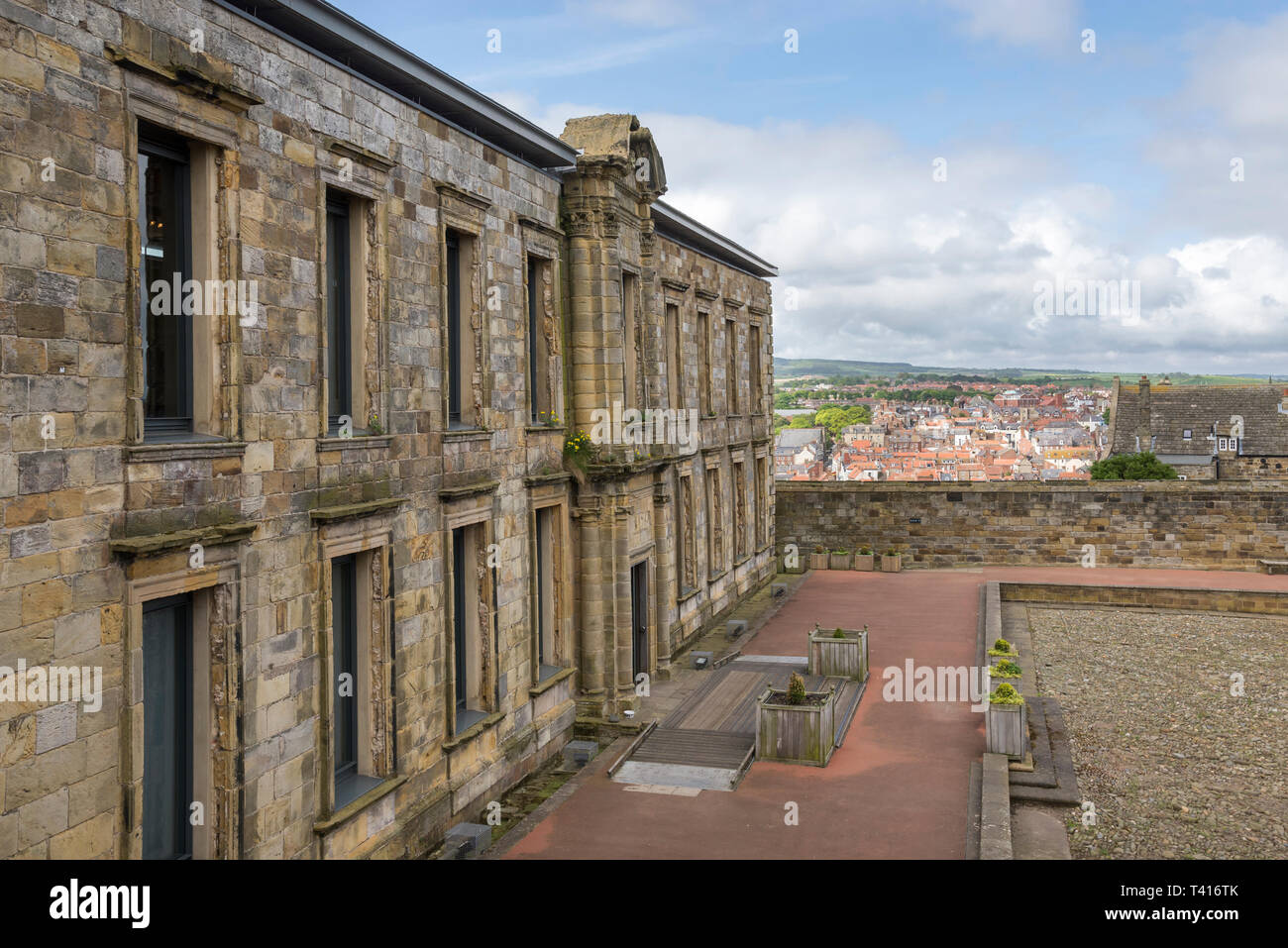 Cholmley House, an old banqueting house which now houses the museum for Whitby Abbey. A well known historical site on the coast of North Yorkshire. Stock Photo