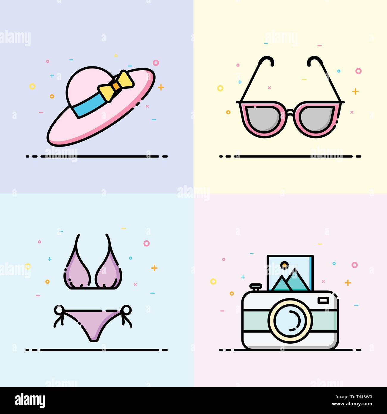 Summer Icon Collection In Pastel Color Women Accessory Logo