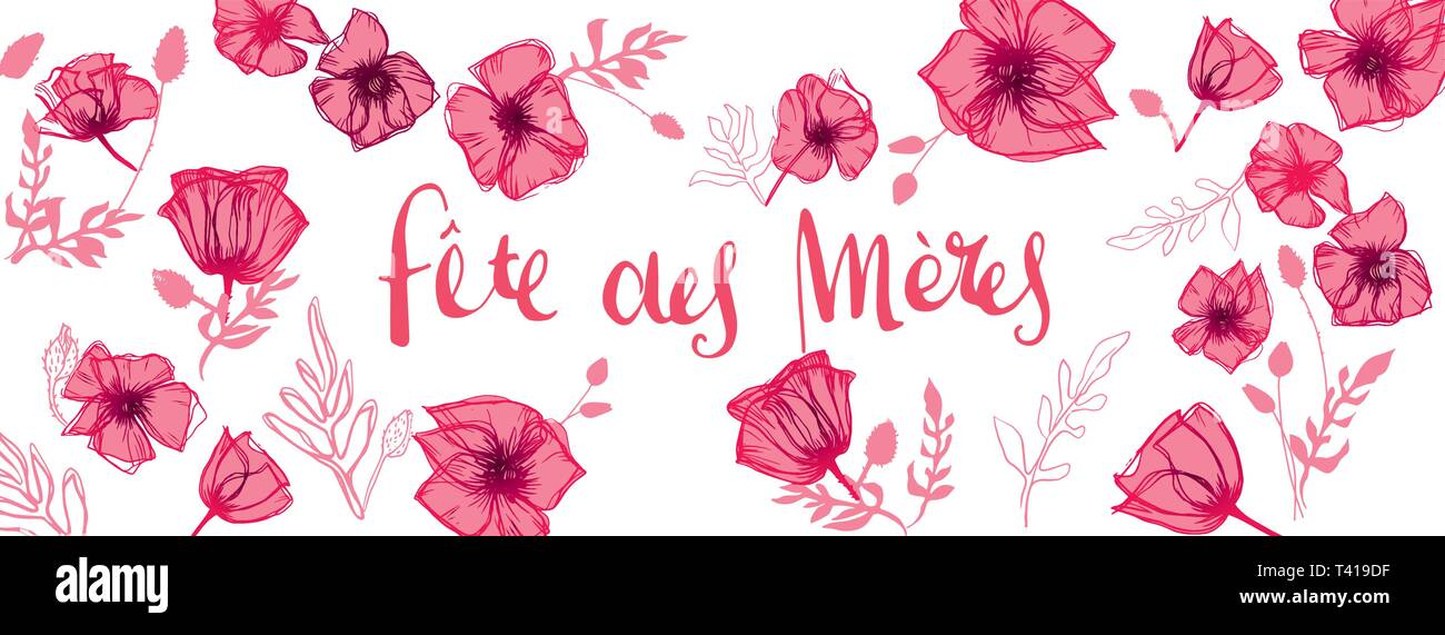 French Mother's Day full vector large banner Stock Vector Image & Art