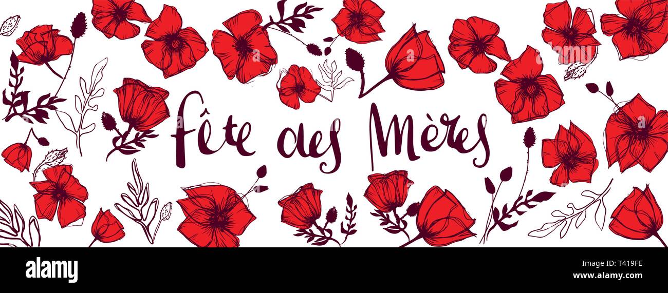 French Mother's Day full vector large banner Stock Vector Image & Art