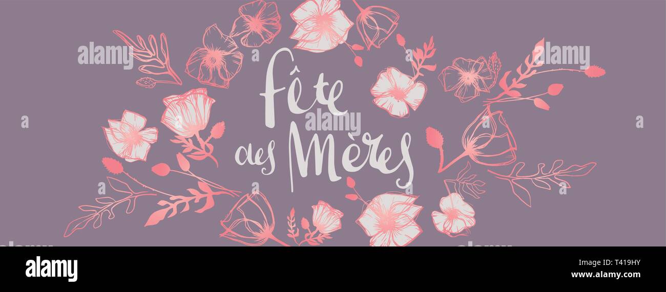 French Mother's Day full vector large banner Stock Vector