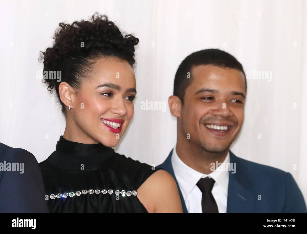 Nathalie Emmanuel (left) and Jacob Anderson attending the Game of