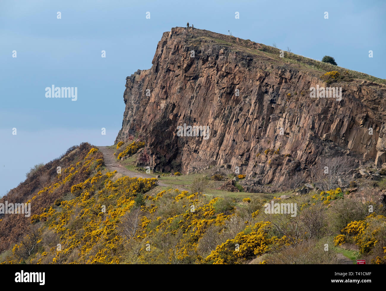 Salisbury Crags in Holyrood park, Edinburgh. Stock Photo