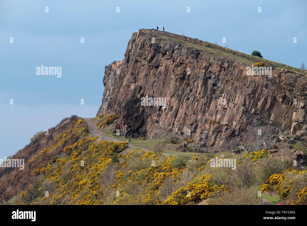 Salisbury Crags in Holyrood park, Edinburgh. Stock Photo