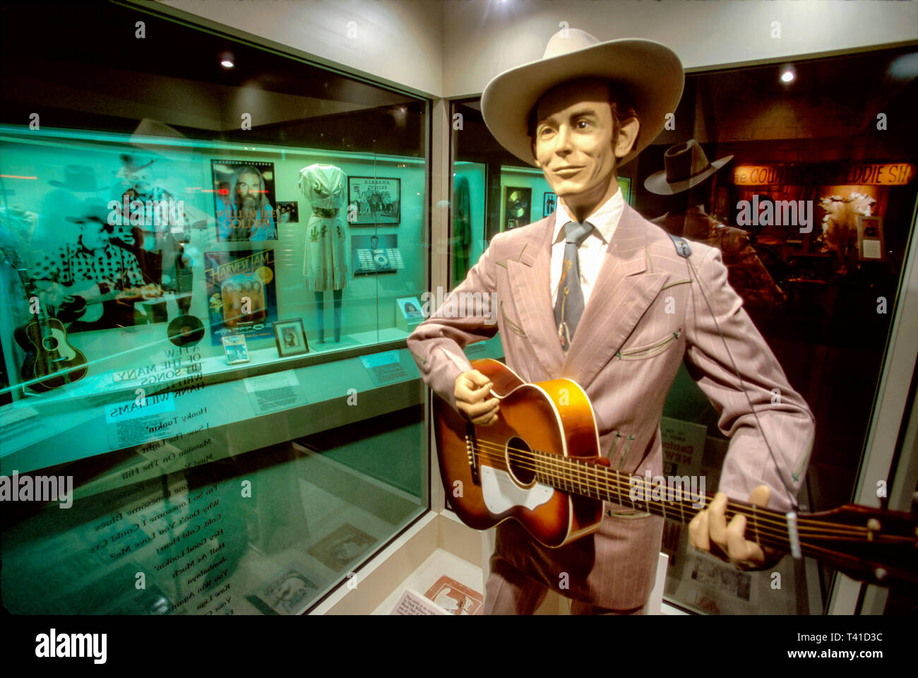 Alabama Tuscumbia Alabama Music Hall of Fame Hank Williams exhibit,wax figure life-like country music star, Stock Photo