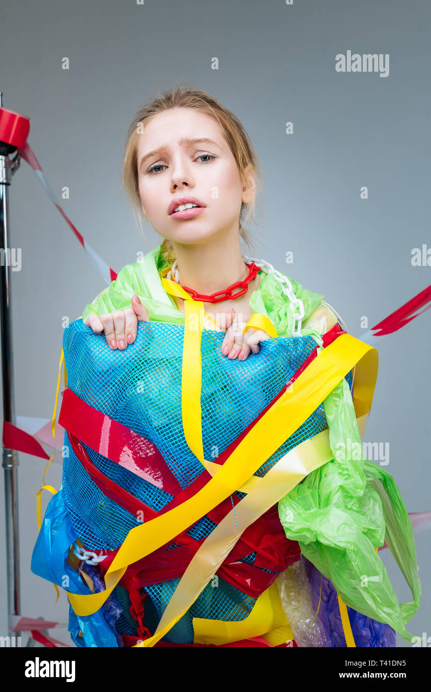 Environmental issues. Fair-haired young model posing for campaign raising environmental issues Stock Photo