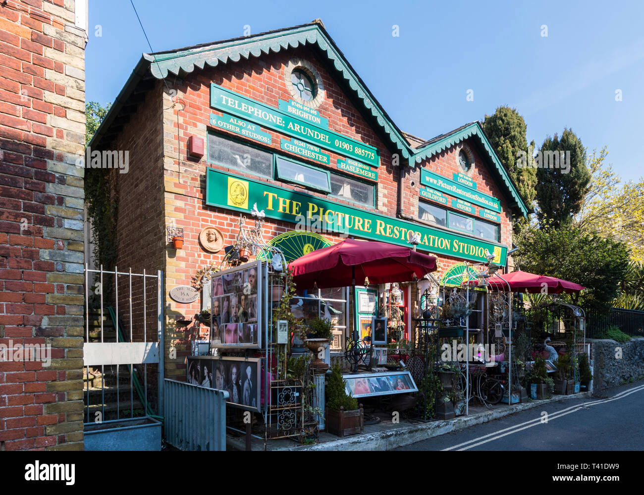 The Picture Restoration Studios shop in Arundel, West Sussex, England, UK. Stock Photo