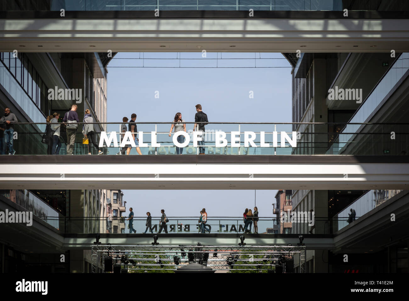 BERLIN, GERMANY - APRIL 28, 2018: Interior view of the new Mall of ...