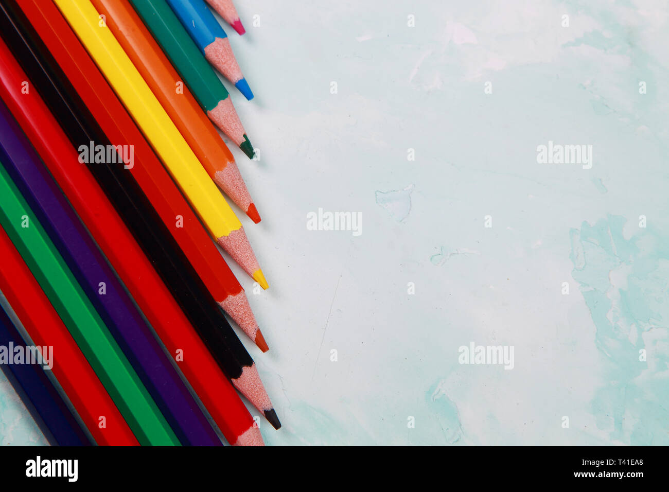 colorful pencils for drawing and creativity Stock Photo