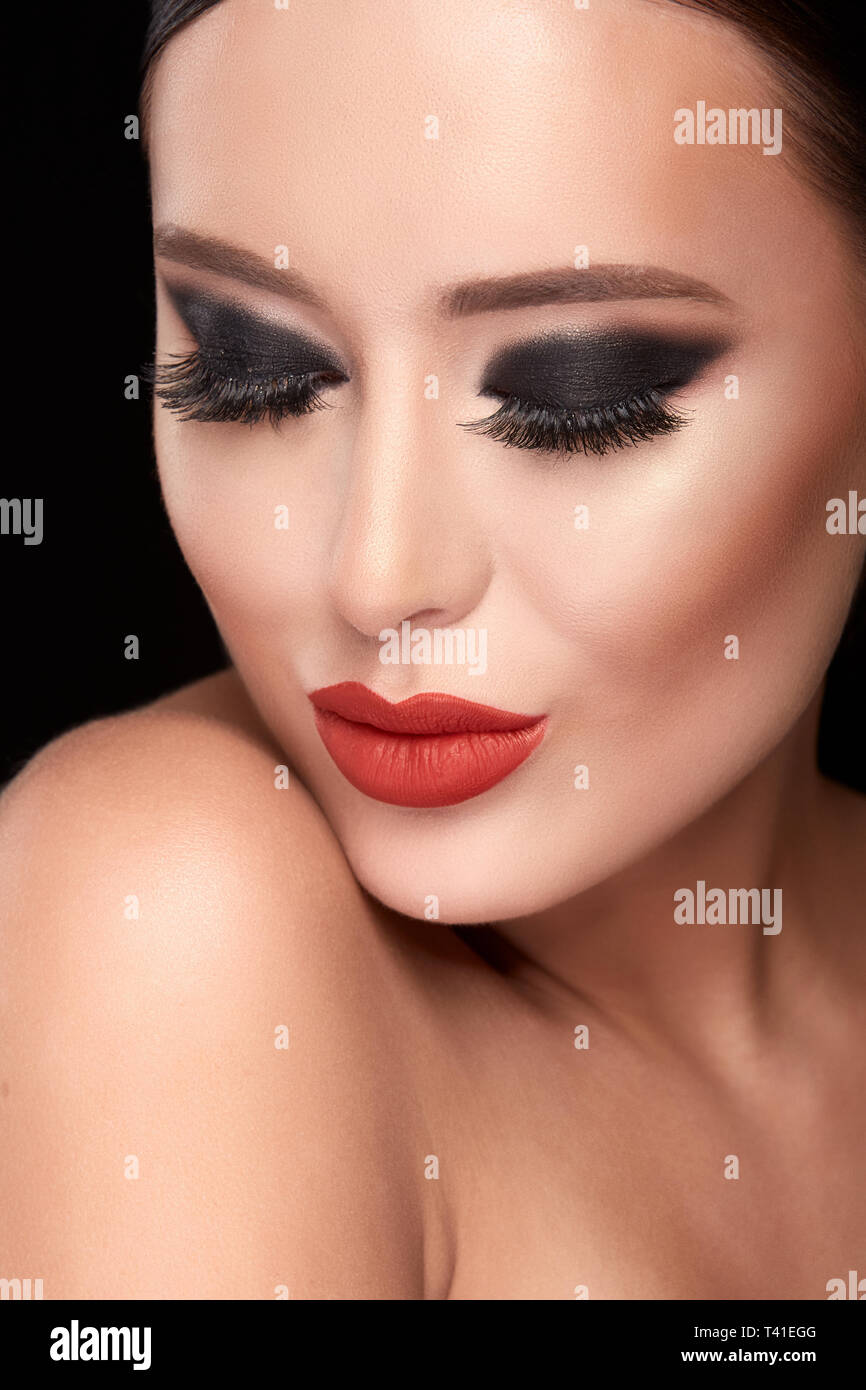 Beautiful girl wearing make up at studio background Stock Photo Alamy