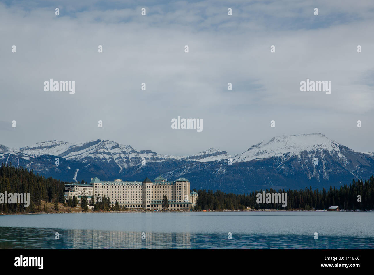 Fairmont Chateau Hotel at Lake Louise in Banff National Park, Canada Stock Photo