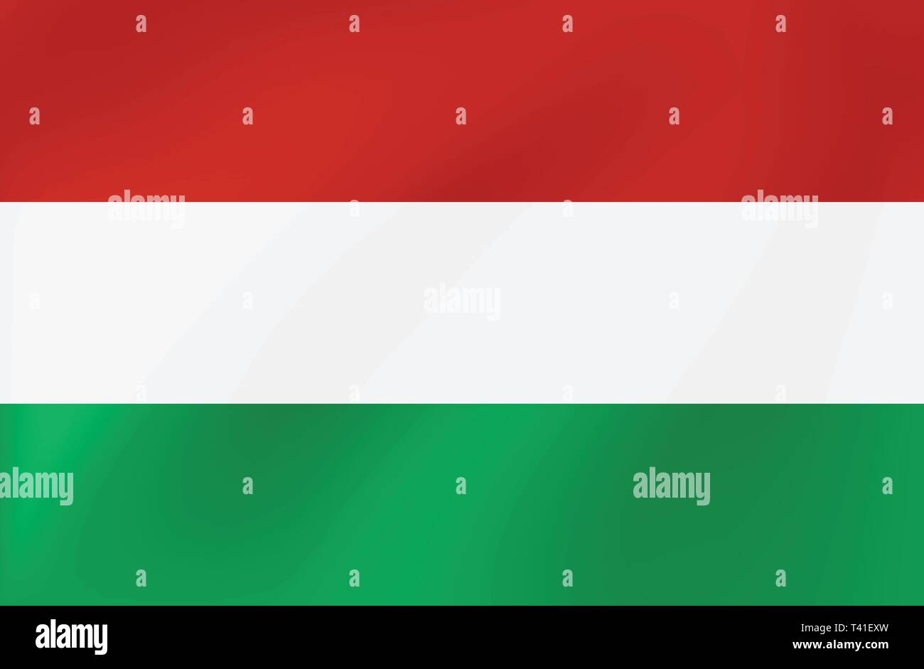 Vector national flag of Hungary. Illustration for sports competition, traditional or state events. Stock Vector