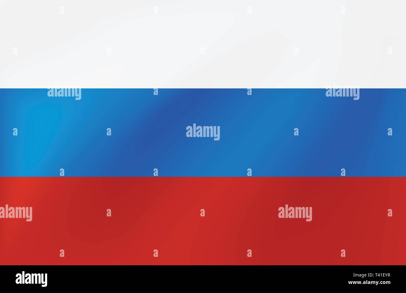 Vector Russian national flag with wavy texture. Stock Vector