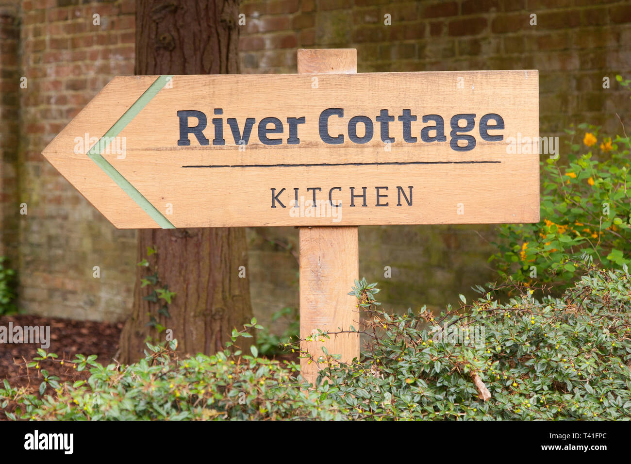 Sign For The River Cottage Restaurant Winchester Hampshire