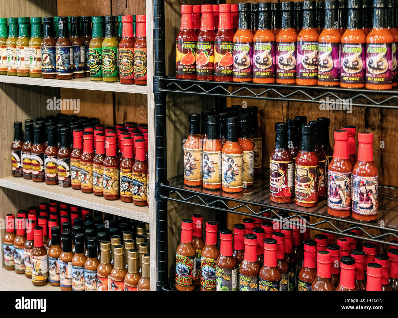 Hot sauces shelf hires stock photography and images Alamy