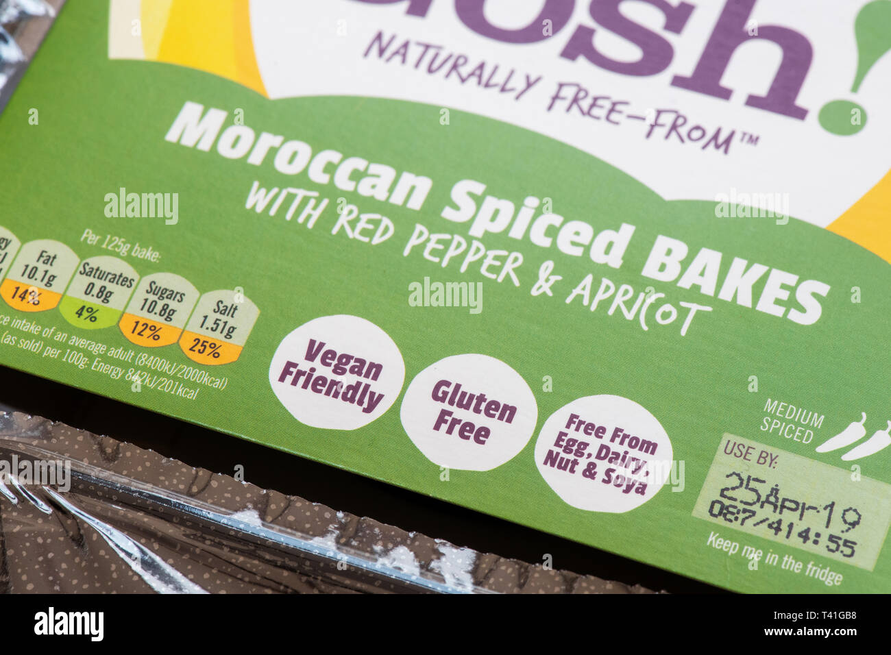 Gosh vegan products with vegan labels. UK Stock Photo Alamy