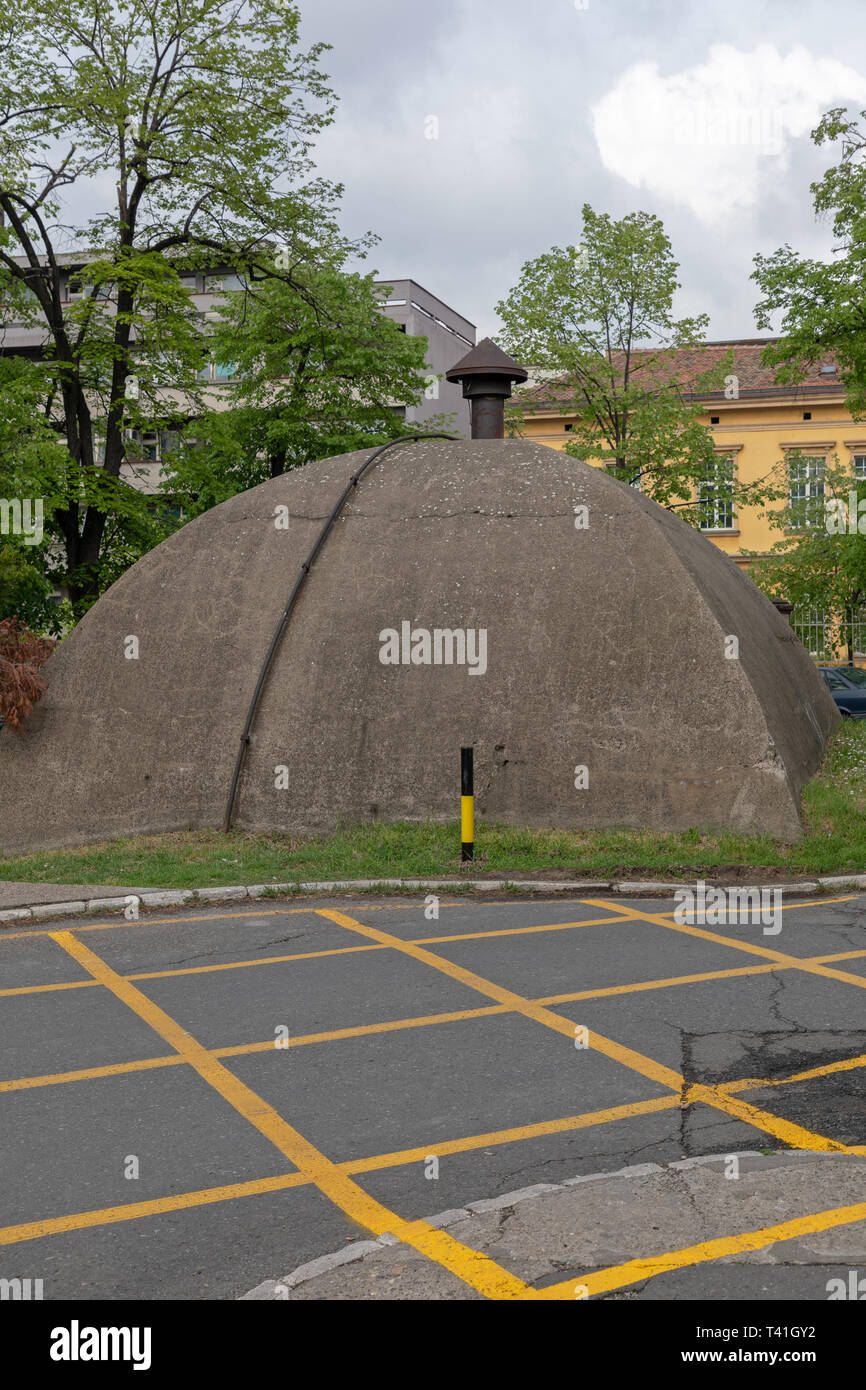 Concrete Survival Shelter From Cold War Era Stock Photo