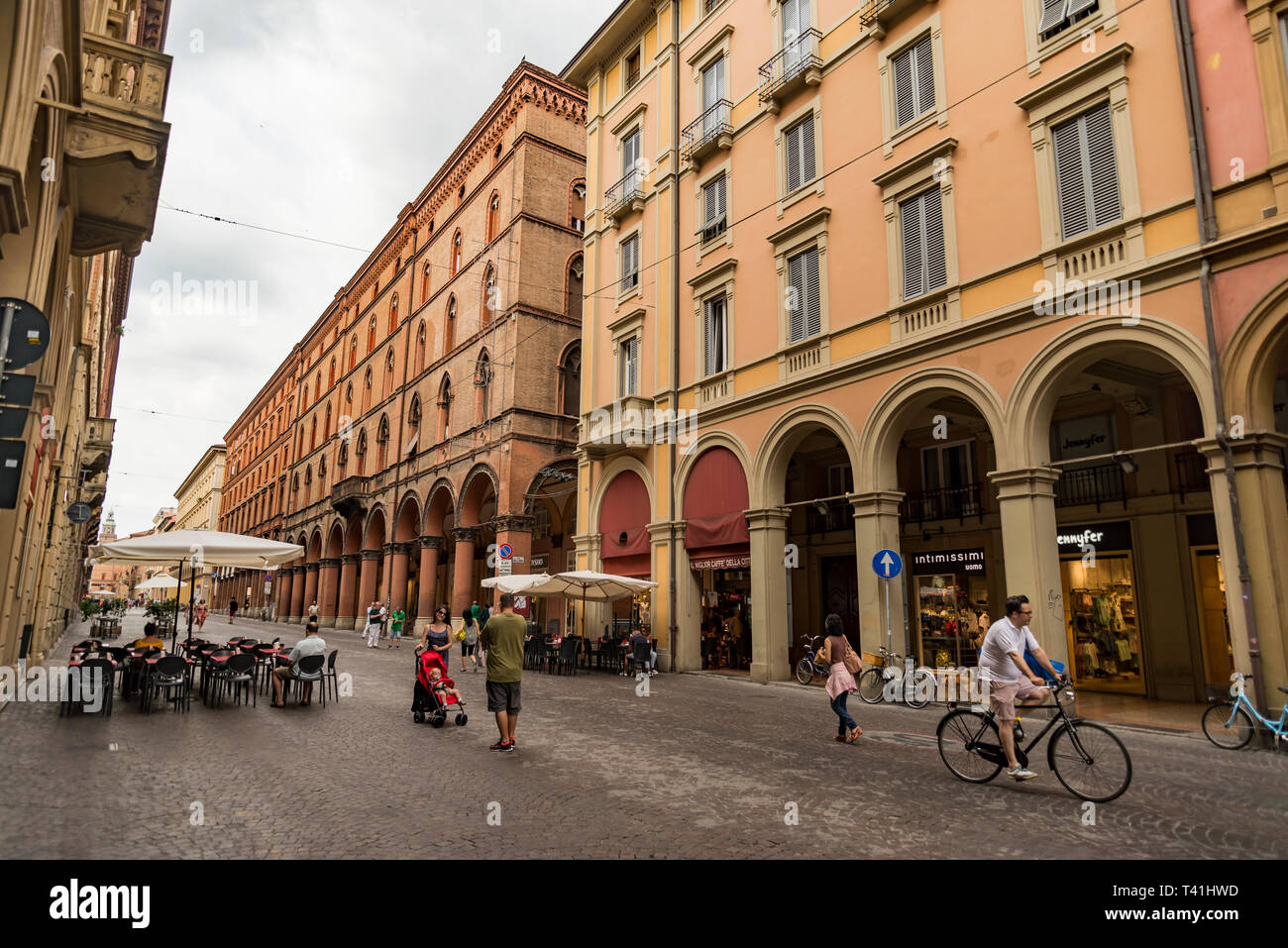 The street of Via Dell'Indipendenza, Bologna Italy Stock Photo Alamy