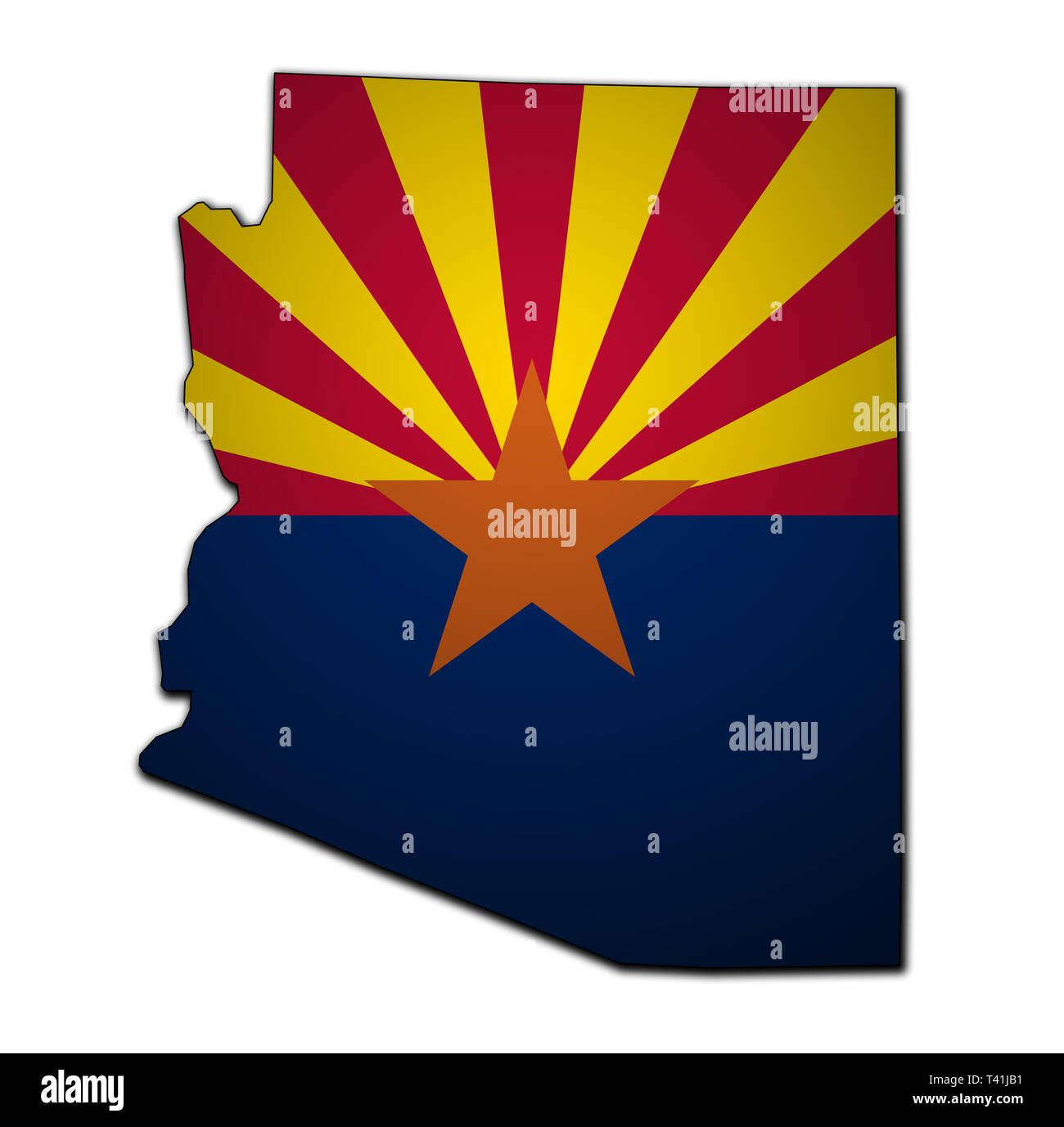Arizona administrative map flag hi-res stock photography and images - Alamy