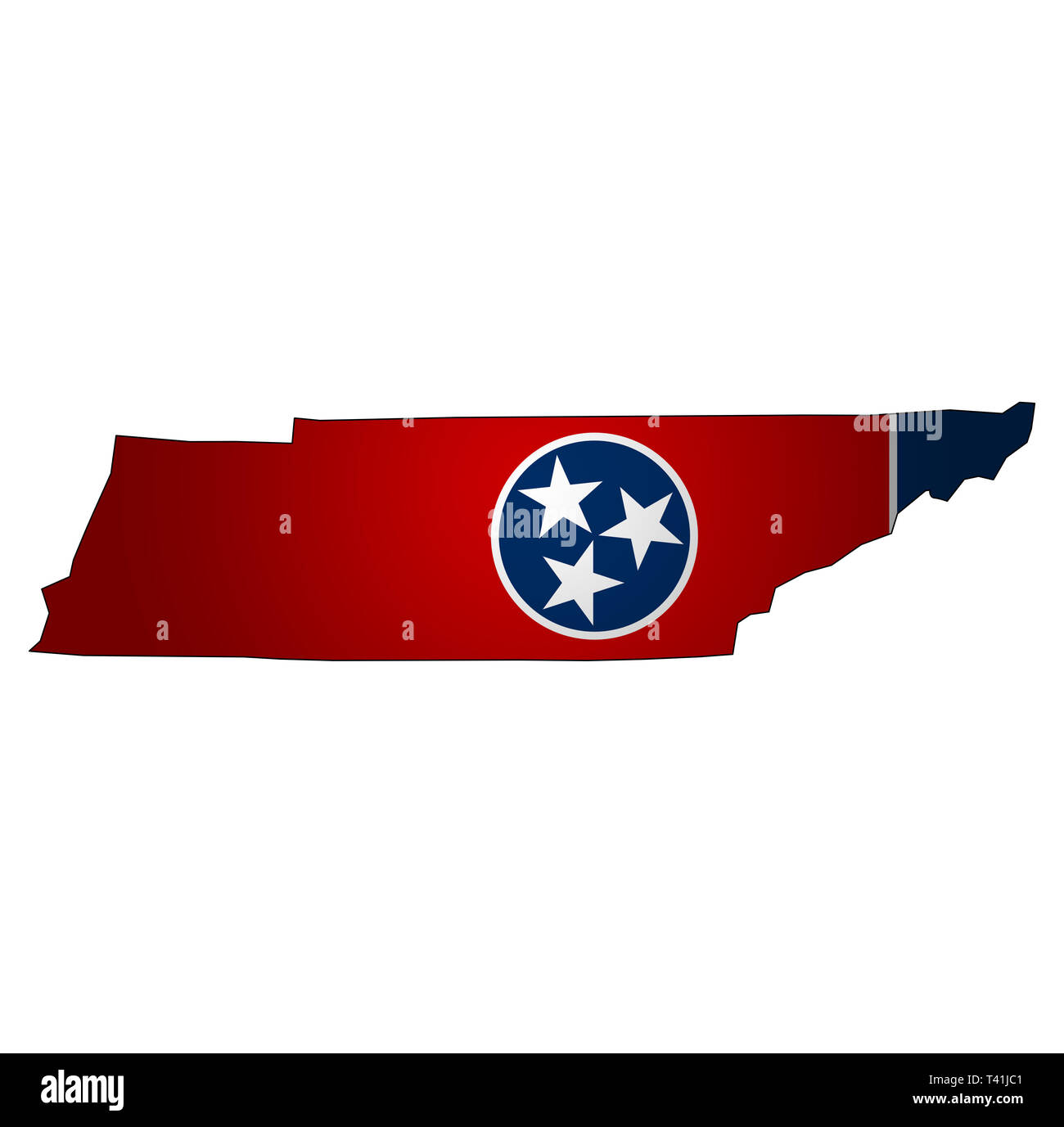 territory of Tennessee state isolated from other states of USA Stock Photo