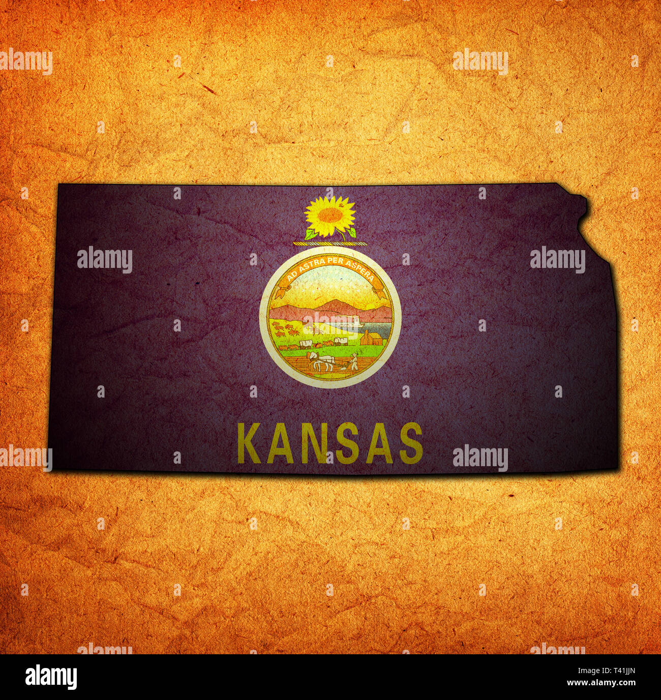 State Kansas Kansas administrative map hi-res stock photography and images - Alamy