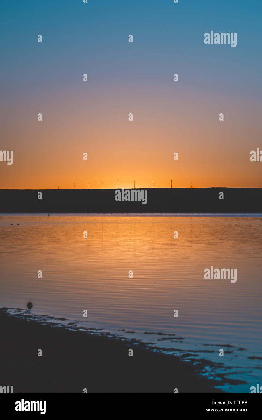 Blue hour meets golden hour Stock Photo Alamy