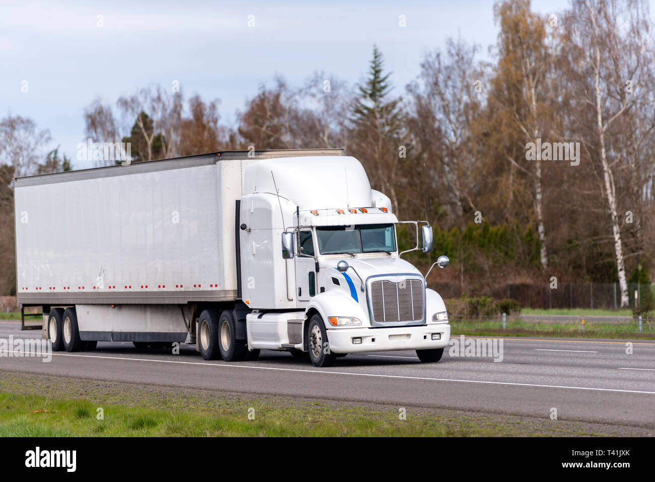 Long haul professional reliable freight transportation white American