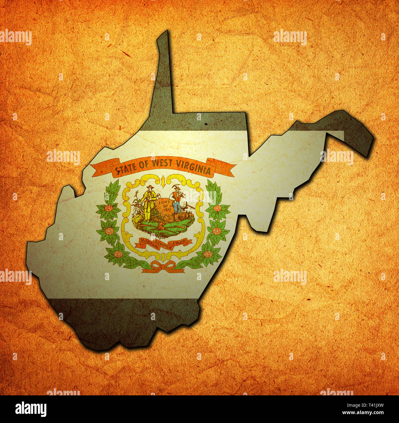 territory of West Virginia state isolated from other states of USA Stock Photo Alamy