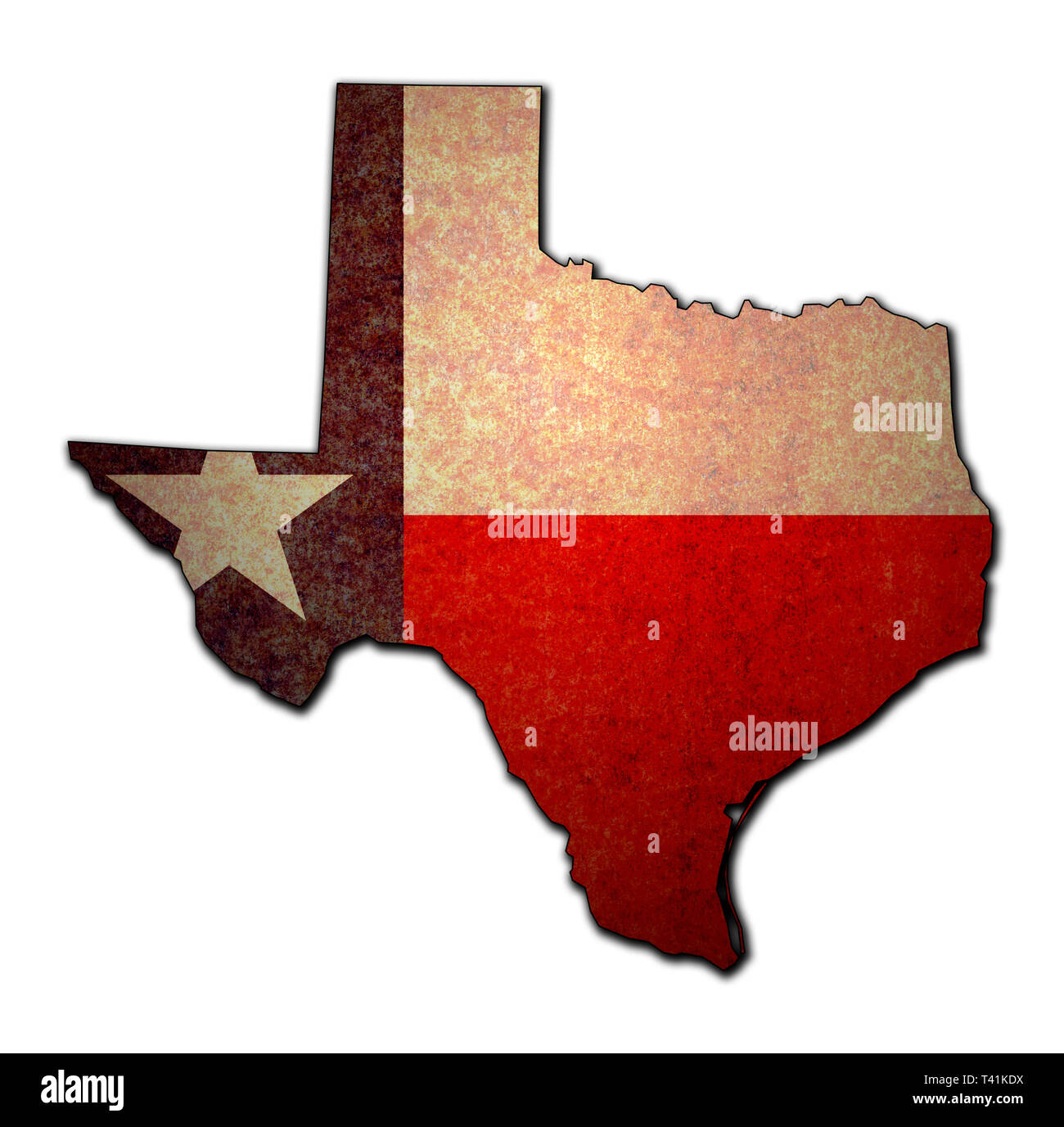territory of Texas state isolated from other states of USA Stock Photo