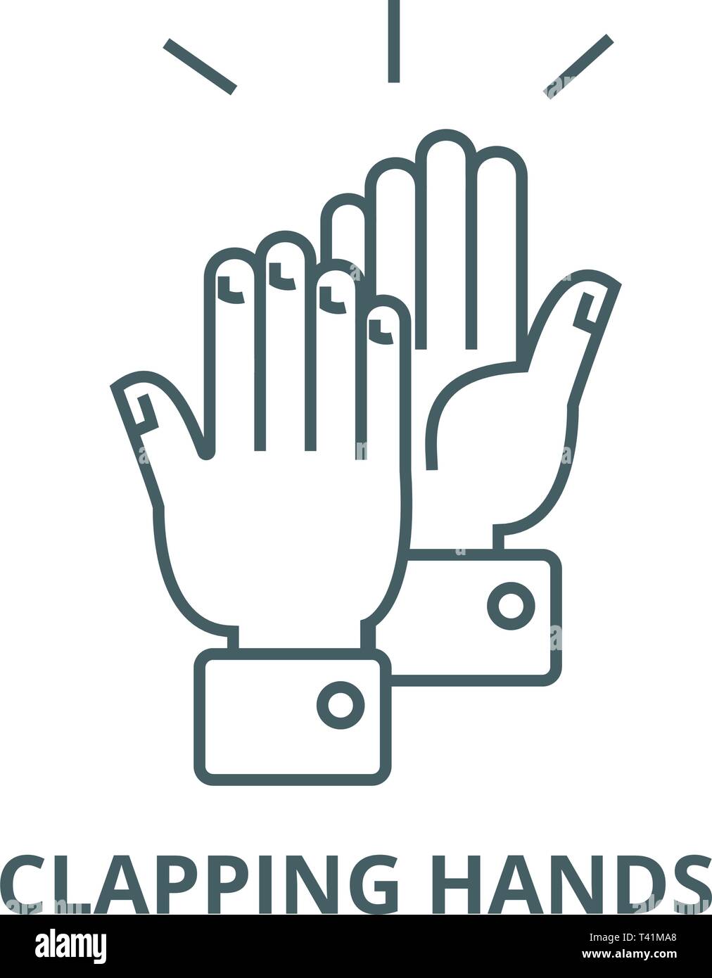 Clapping hands  line icon, vector. Clapping hands  outline sign, concept symbol, flat illustration Stock Vector