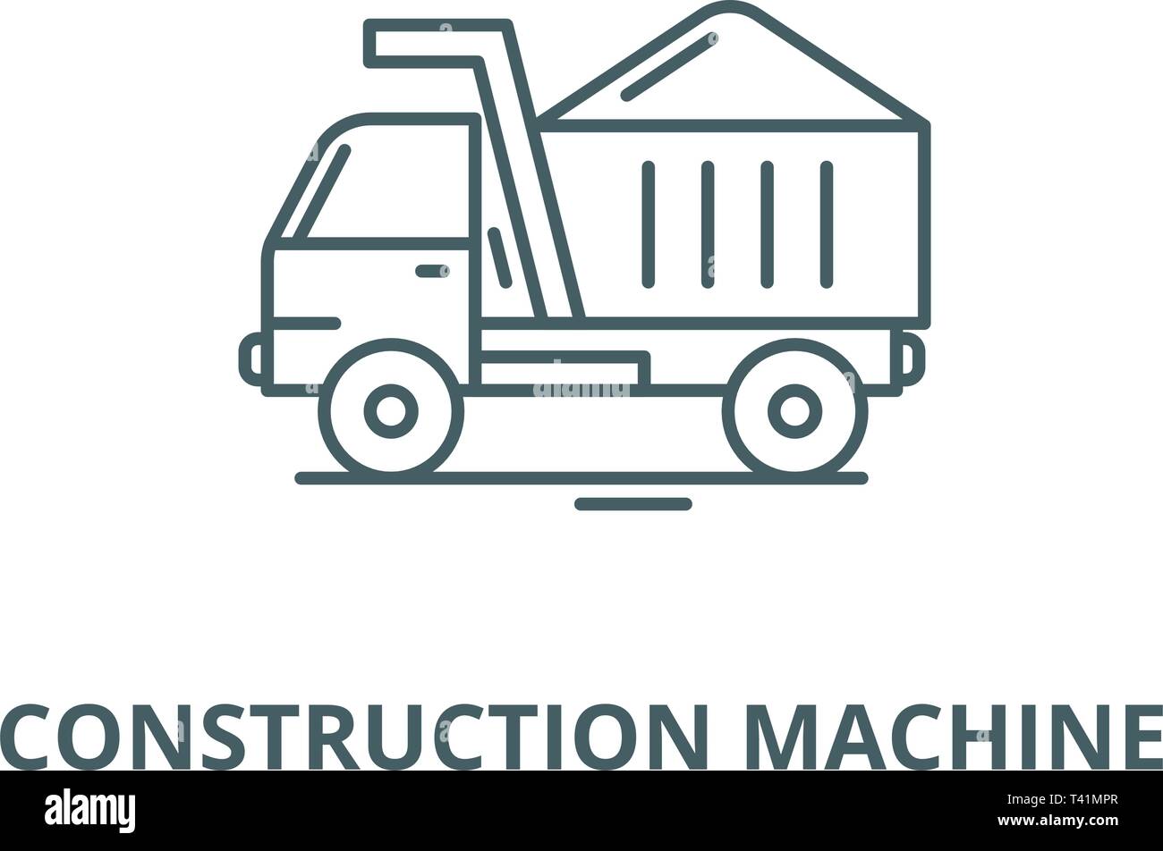Construction machine line icon, vector. Construction machine outline ...