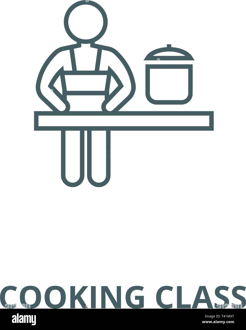Cooking class line icon, vector. Cooking class outline sign, concept ...