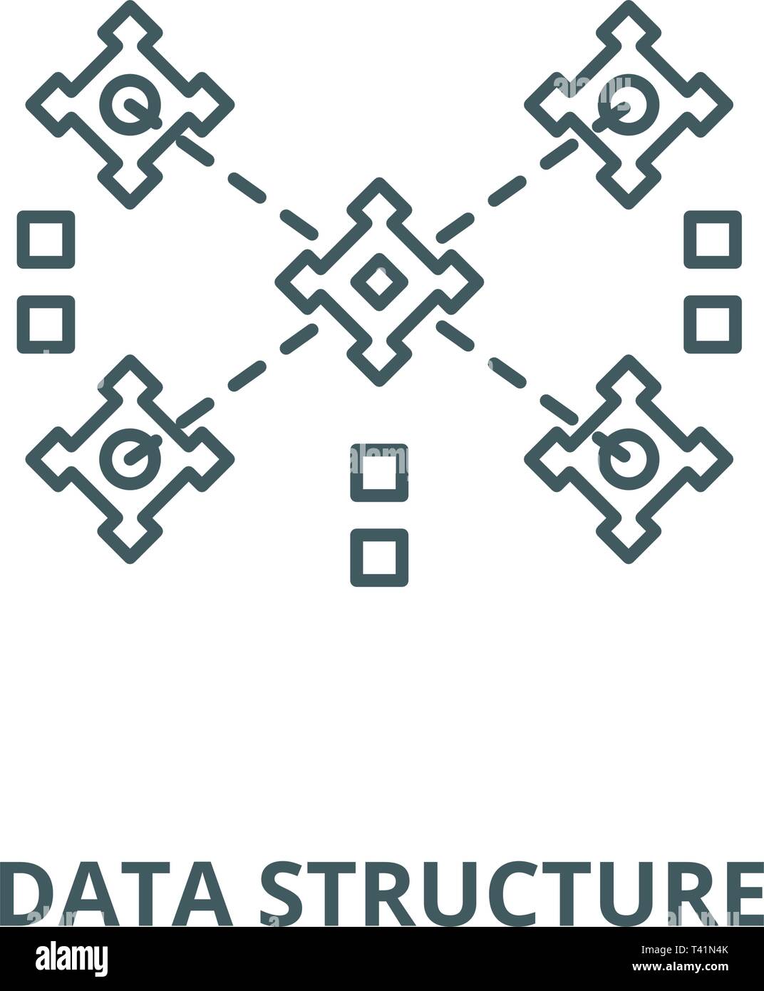 Data structure line icon, vector. Data structure outline sign, concept ...