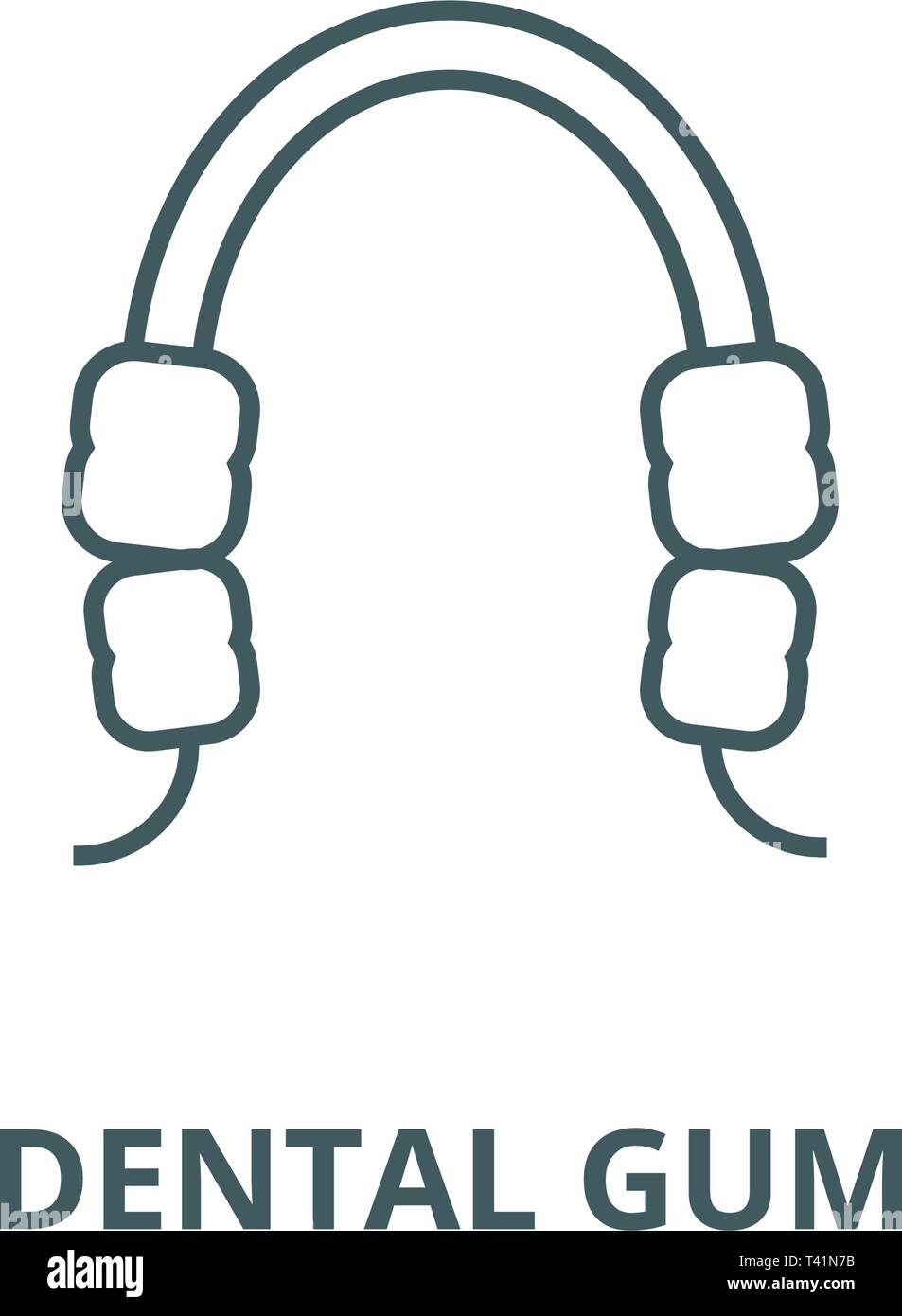 Dental gum line icon, vector. Dental gum outline sign, concept symbol