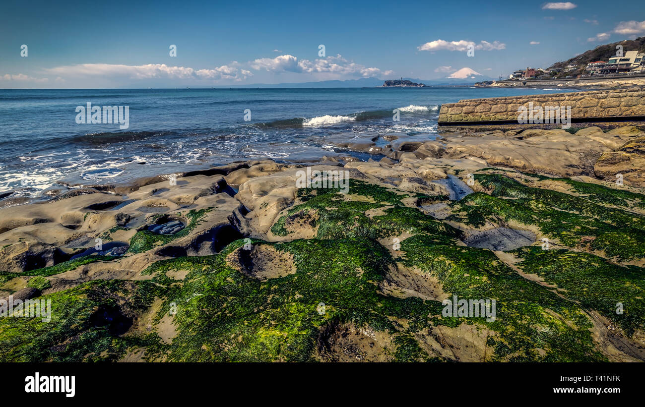 Mount Fuji As Seen From The Shores Inamuragasaki Japan Stock Photo Alamy