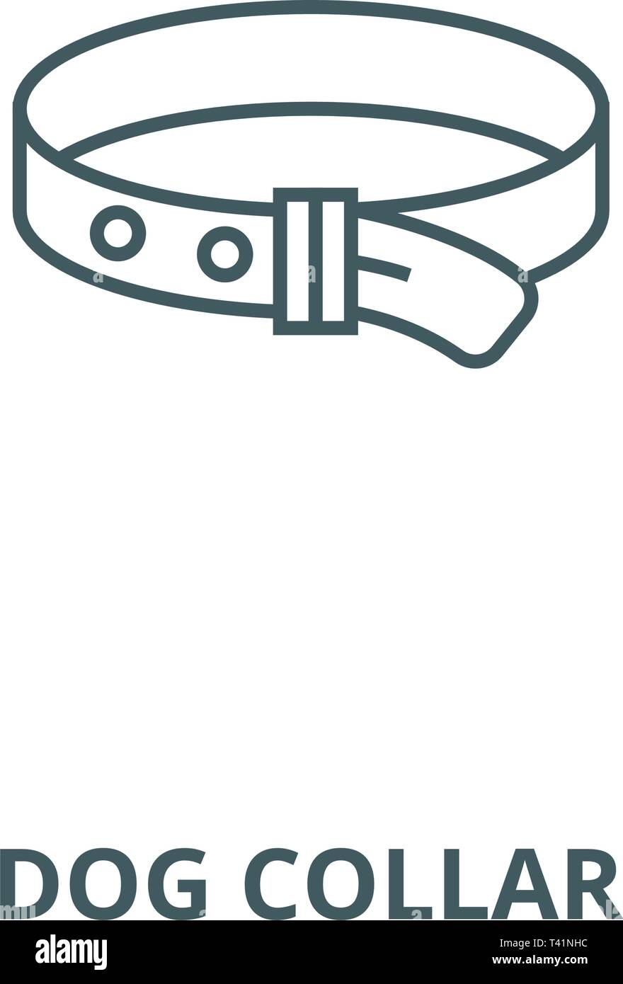 Dog collar line icon, vector. Dog collar outline sign, concept symbol, flat illustration Stock